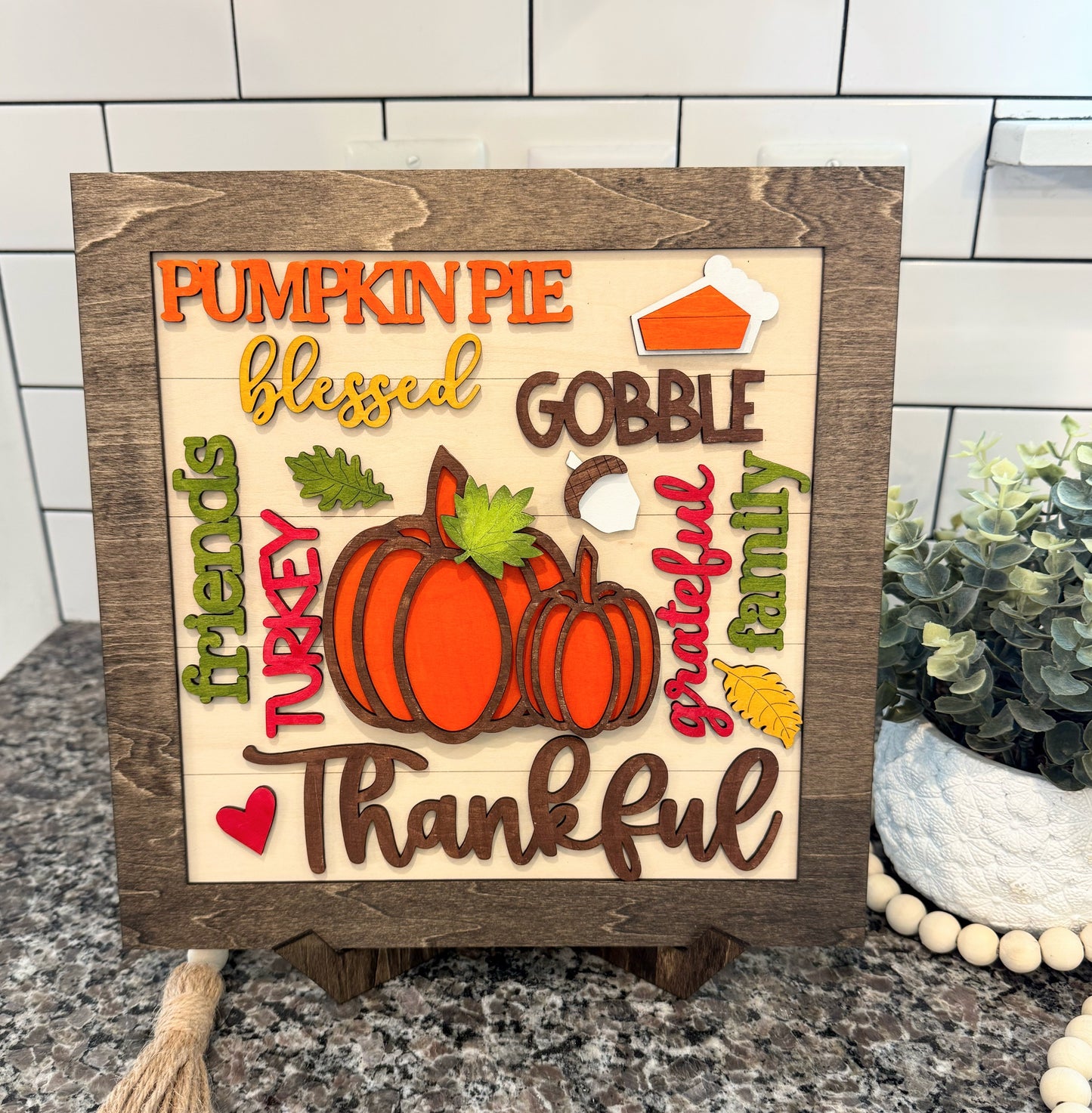 Thanksgiving Word Collage Sign