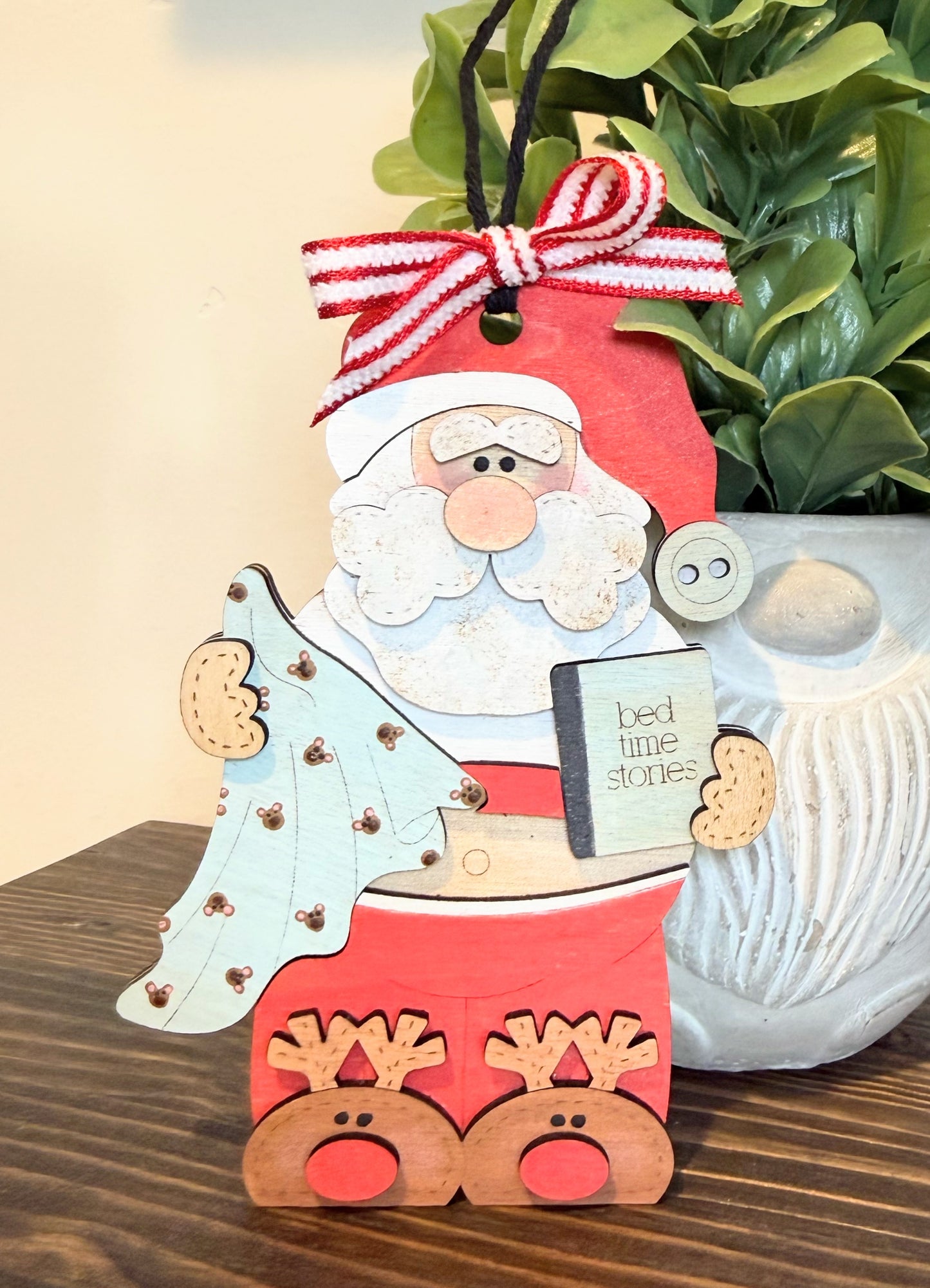 “Sleepy Belly Santa” ornaments | Set of 2