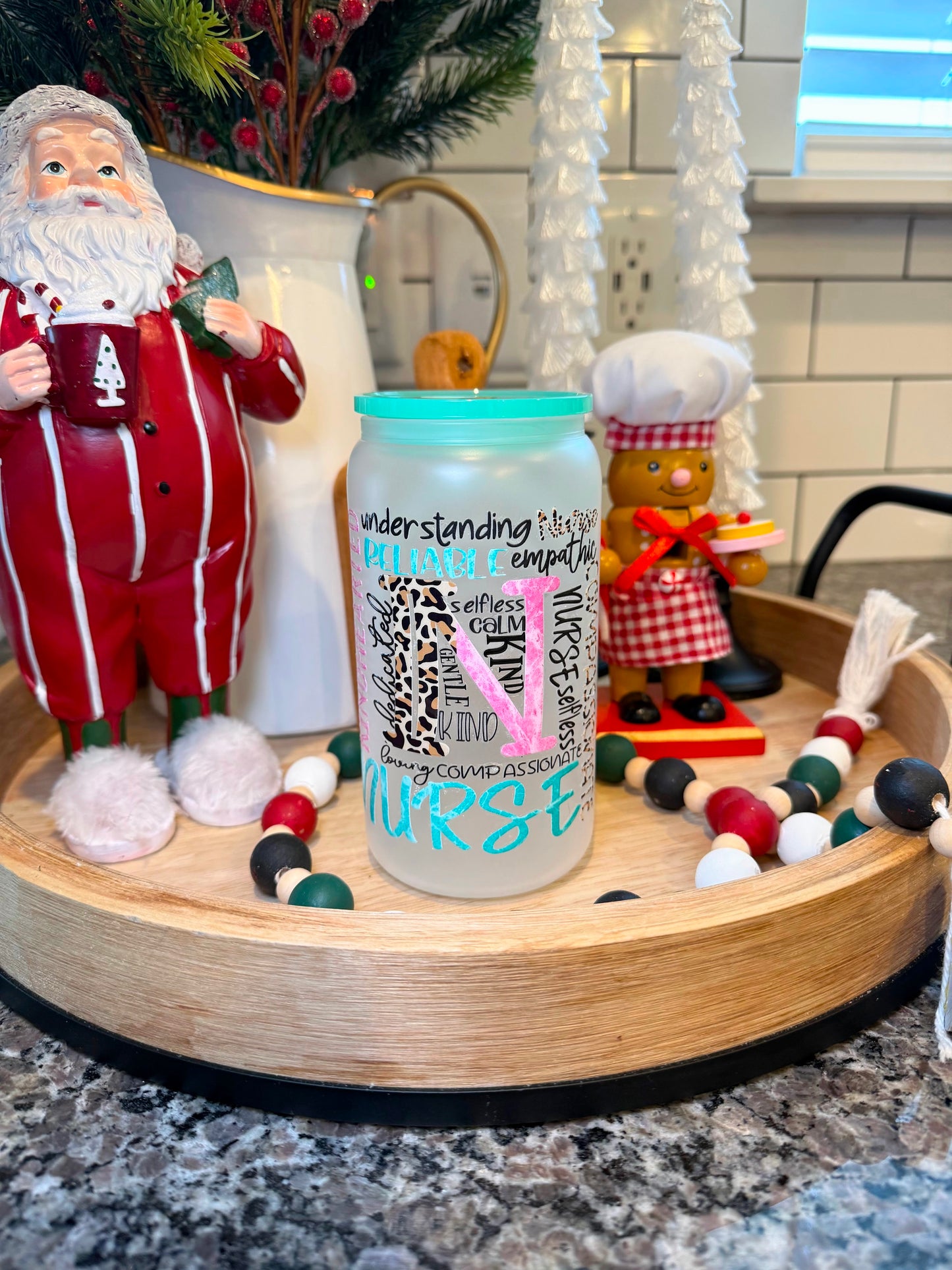 Heart of a Nurse | 16oz Frosted Glass Cup | 1 Available