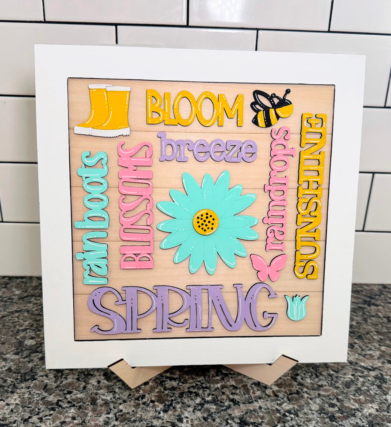 Spring Vibes Collage Sign
