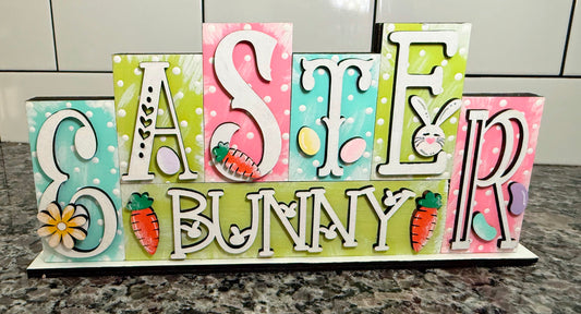 Spring/Easter Layered Block 6 Letter Sign