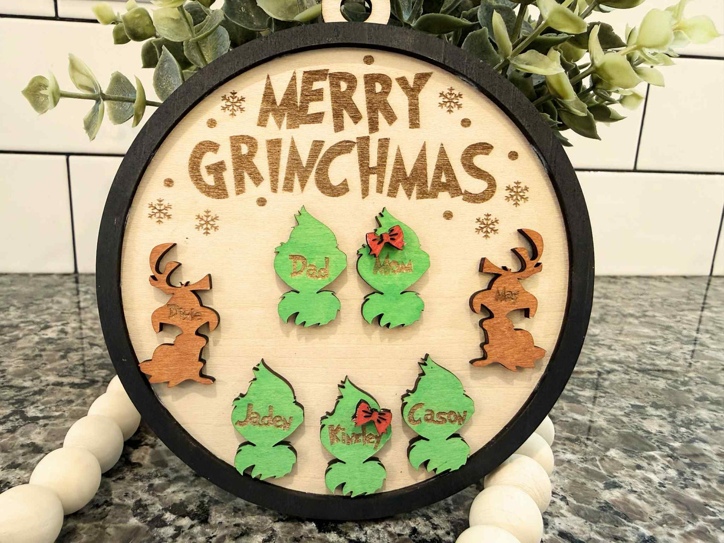 Custom Grinch Family Ornament