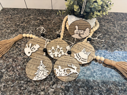 Christmas Song Lyric Ornaments | 6 Options