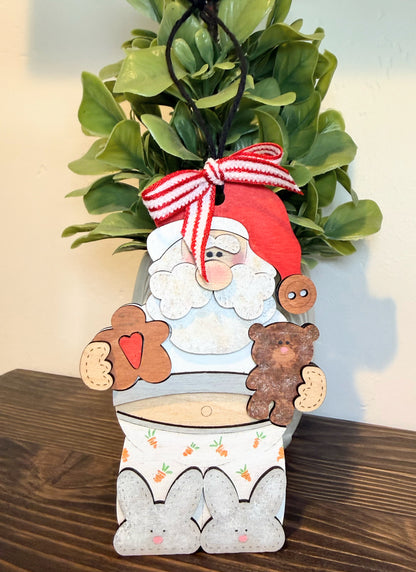 “Sleepy Belly Santa” ornaments | Set of 2