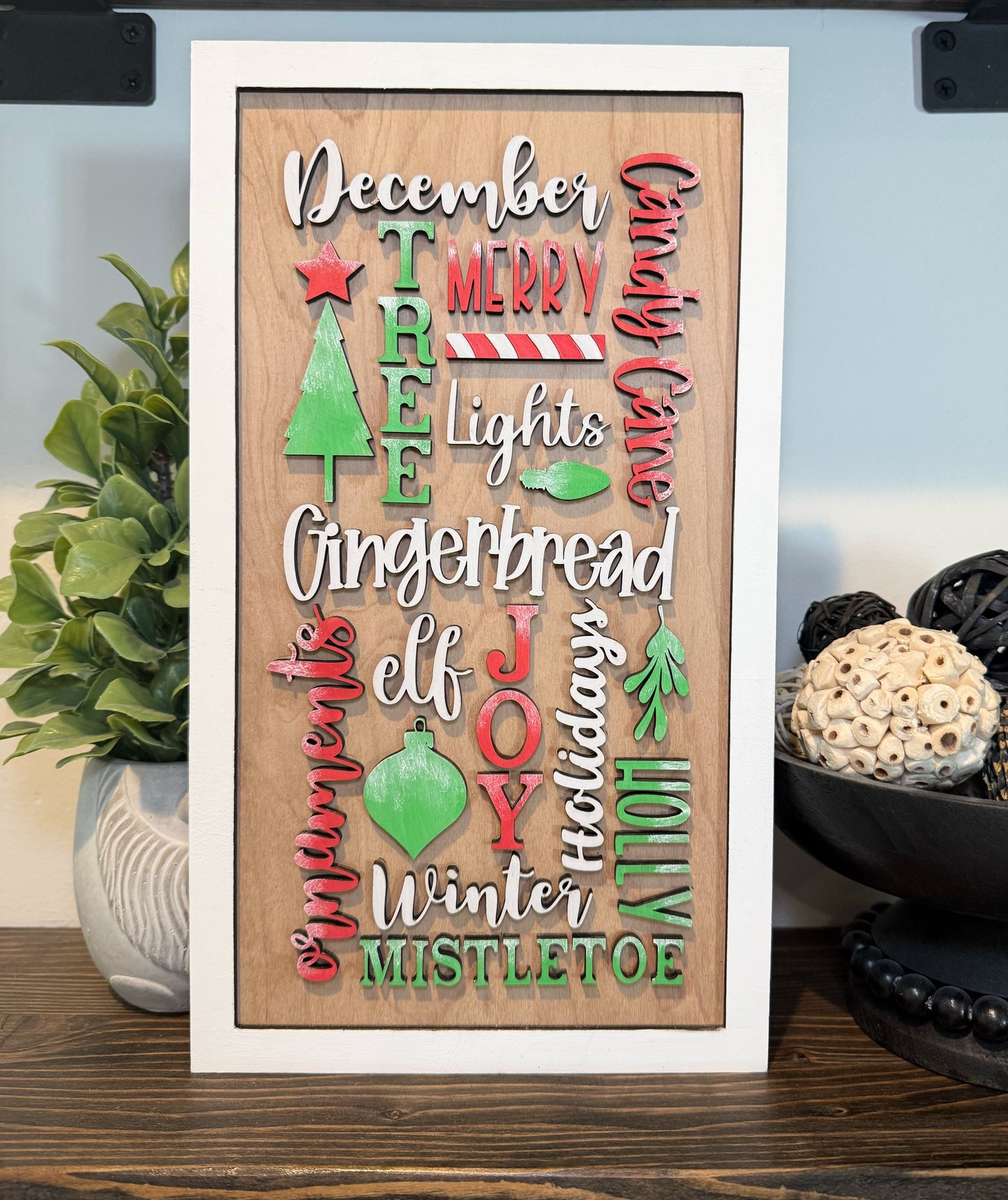 Christmas Word Collage Sign
