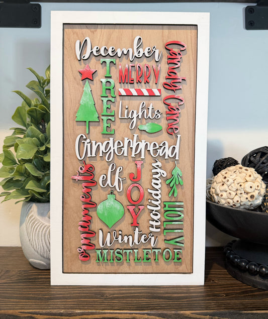 Christmas Word Collage Sign