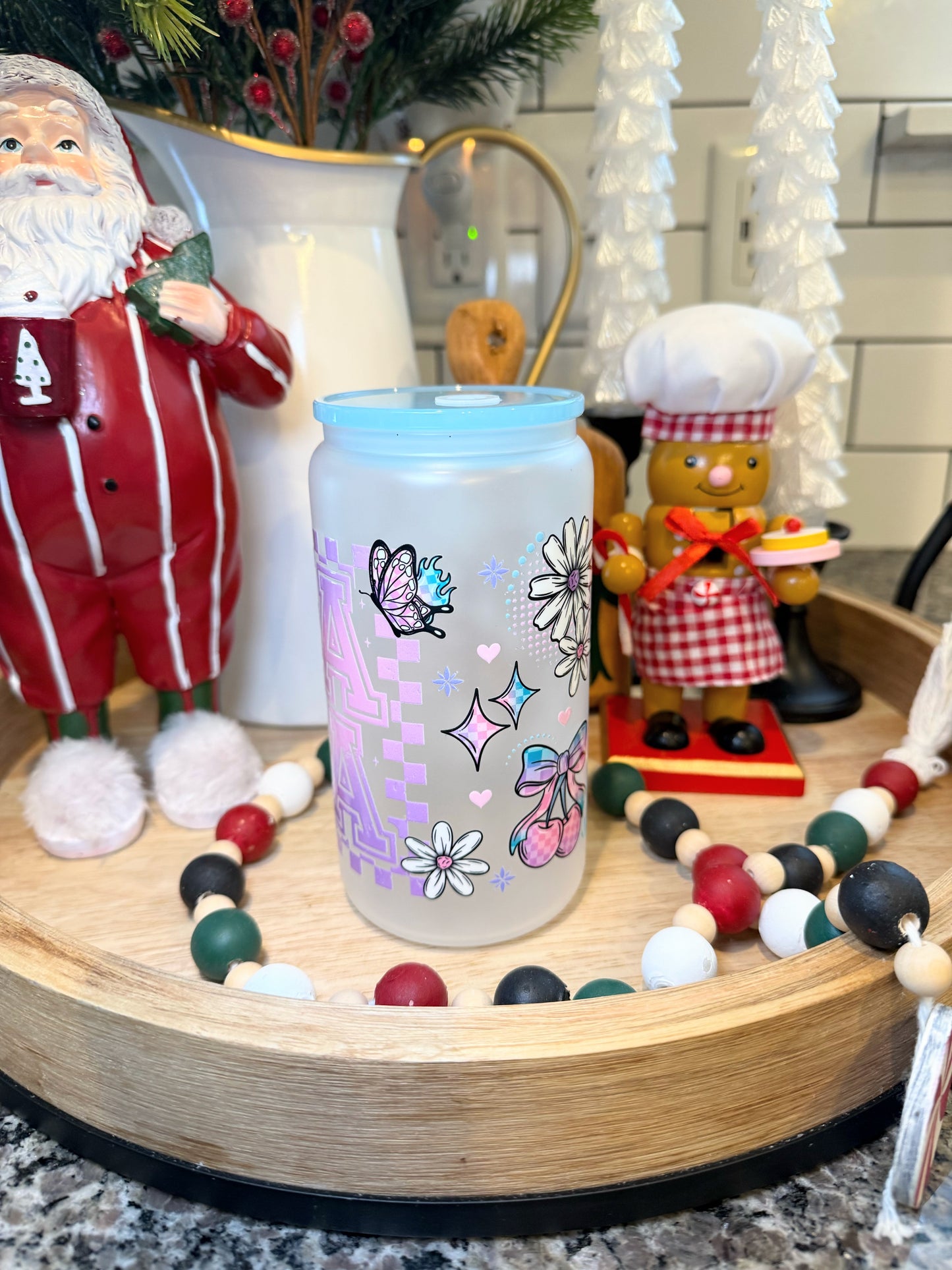 Retro Mama | 16oz Frosted Glass Cup | 1 Available