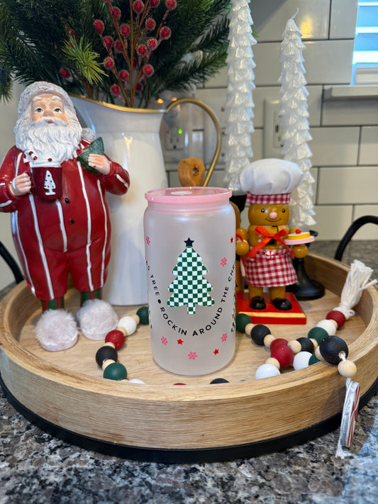 Rocking Around the Christmas Tree | 16oz Frosted Glass Cup | 1 Available