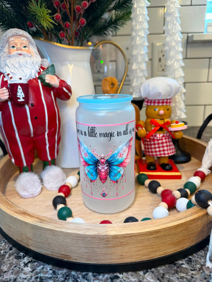 A Little Magic in all of us | 16oz Frosted Glass Cup | 1 Available