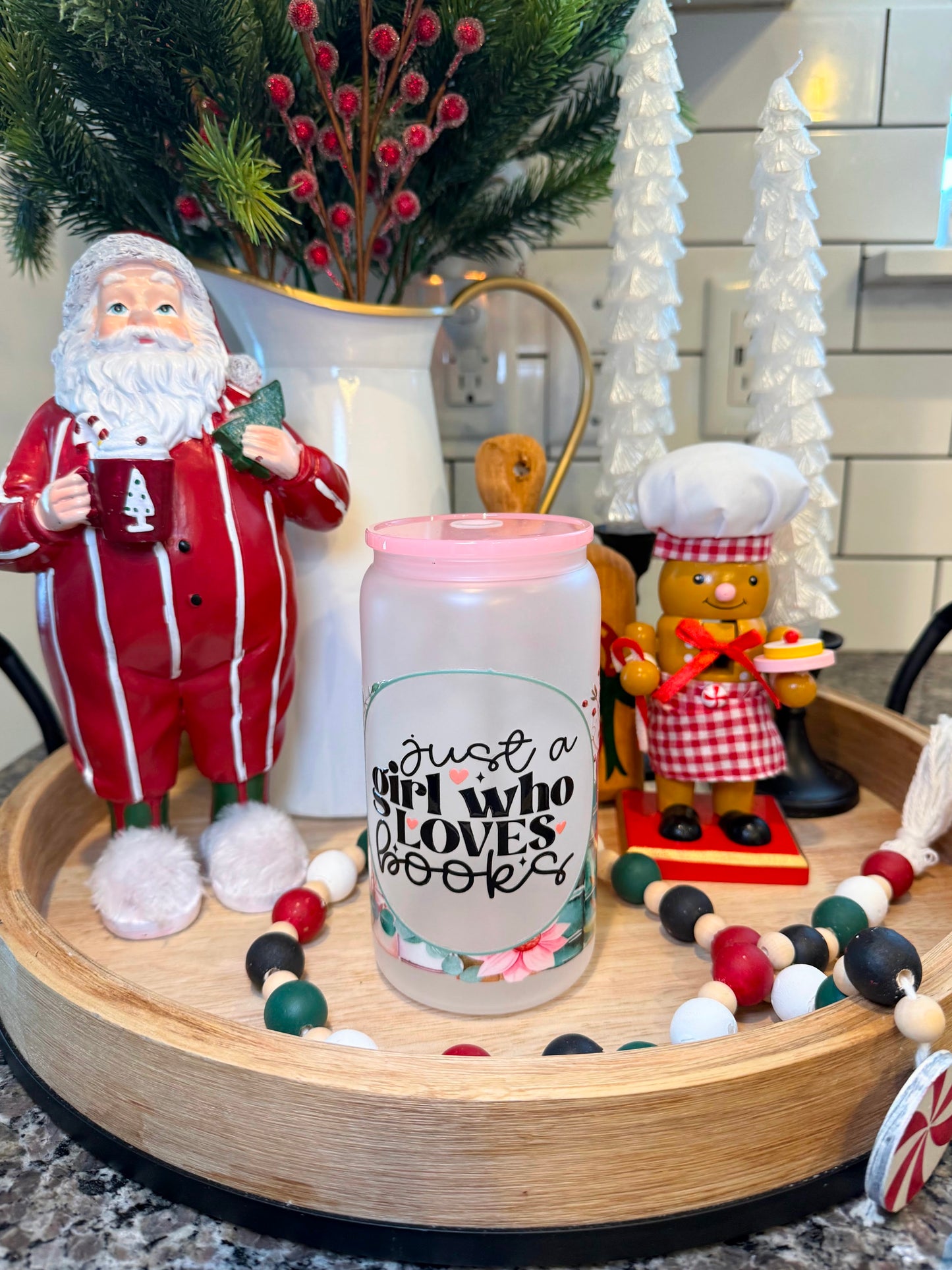 Just a Girl Who Loves Books | 16oz Frosted Glass Cup | 1 Available