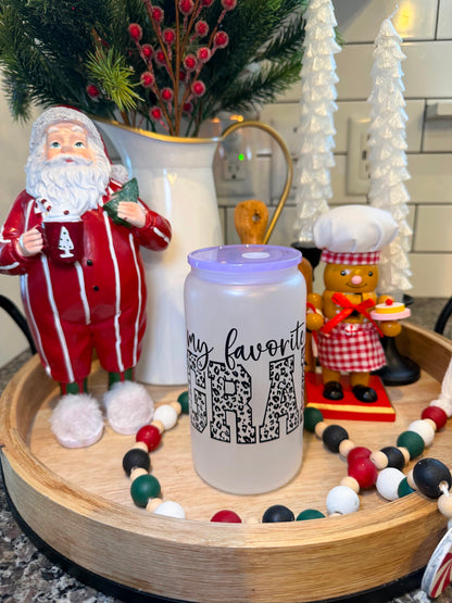 My Fav People Call Me Grandma | 16oz Frosted Glass Cup | 1 Available