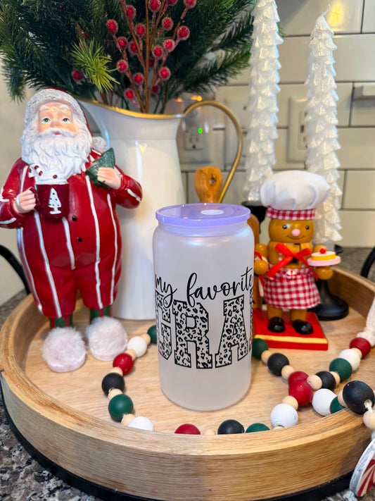 My Fav People Call Me Grandma | 16oz Frosted Glass Cup | 1 Available