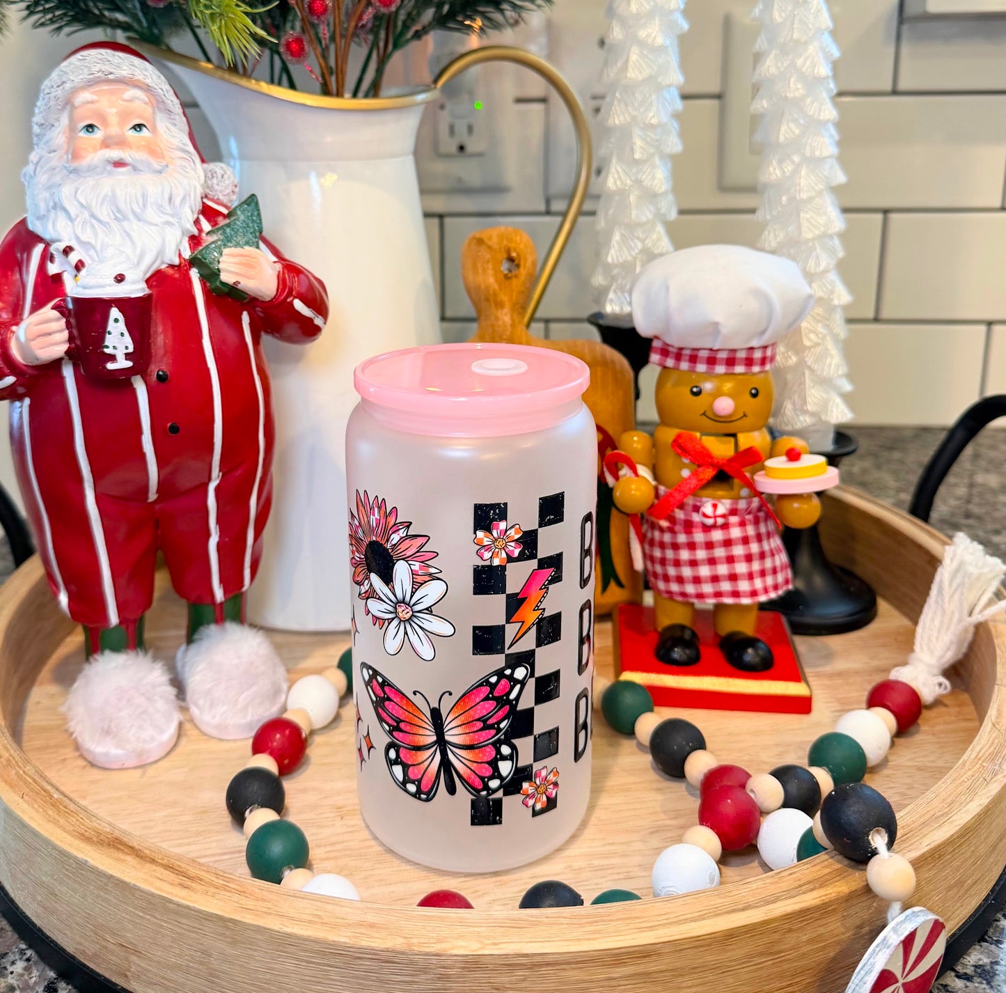 BE Strong, Brave, & Fearless | 16oz Frosted Glass | 1 Available