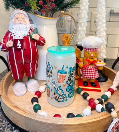 Caffeine & Chaos | 16oz Frosted Glass | 1 Available