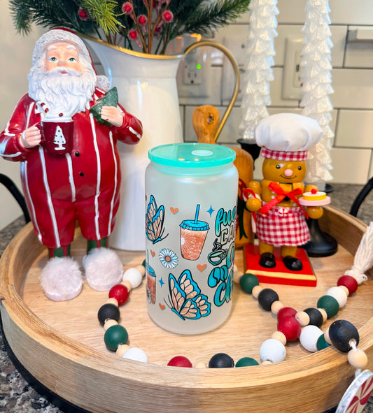 Caffeine & Chaos | 16oz Frosted Glass | 1 Available