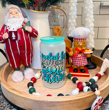 Caffeine & Chaos | 16oz Frosted Glass | 1 Available