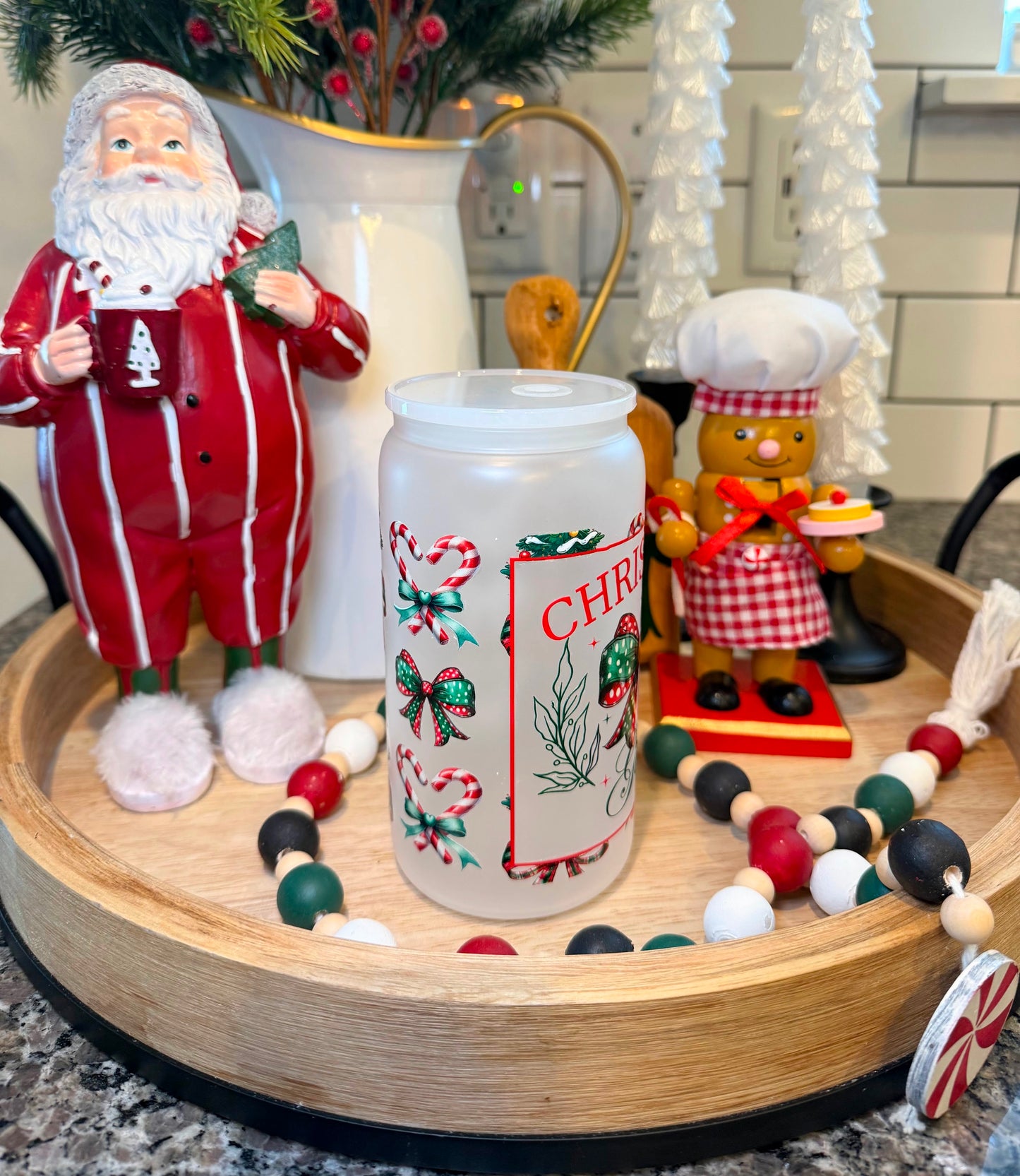 Christmas Girly | 16oz Frosted Glass | 1 Available