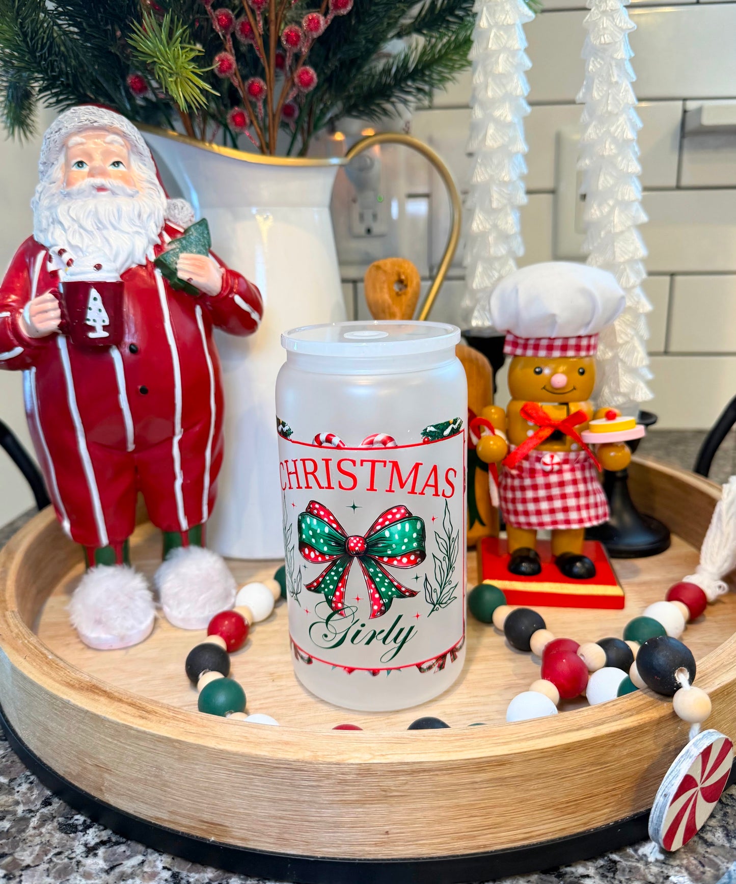 Christmas Girly | 16oz Frosted Glass | 1 Available