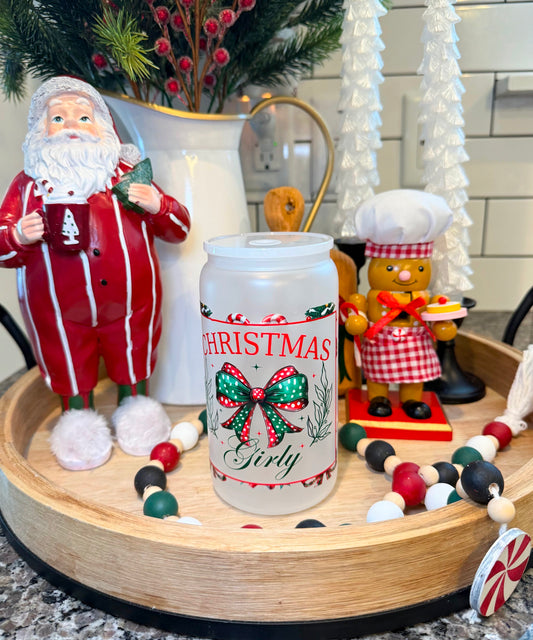 Christmas Girly | 16oz Frosted Glass | 1 Available