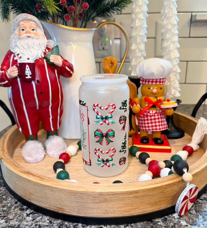 Christmas Girly | 16oz Frosted Glass | 1 Available