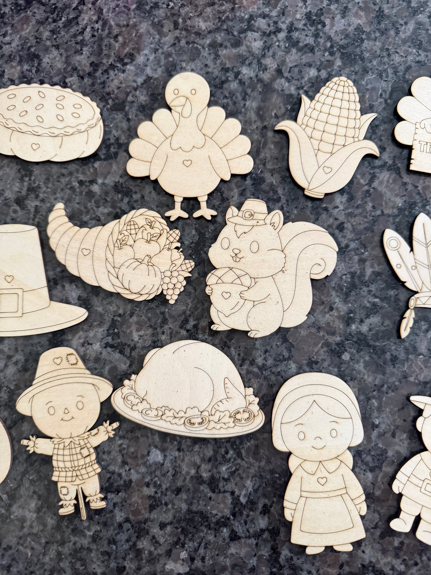 Thanksgiving Wooden Paint Set | 15 Piece Bundle