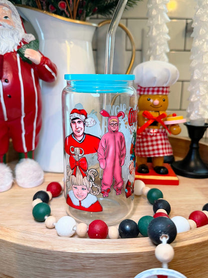 Christmas Movie Season | 16oz Glass Cup | Multiple Color Options