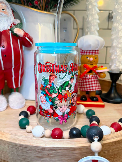Christmas Movie Season | 16oz Glass Cup | Multiple Color Options