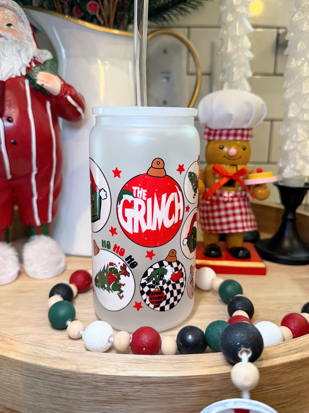 100% THAT GRINCH | 16oz Glass Cup | Multiple Color Options