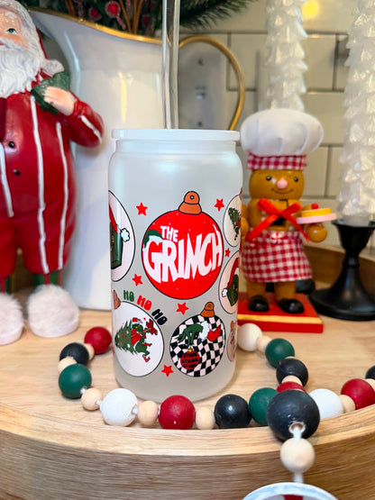 100% THAT GRINCH | 16oz Glass Cup | Multiple Color Options
