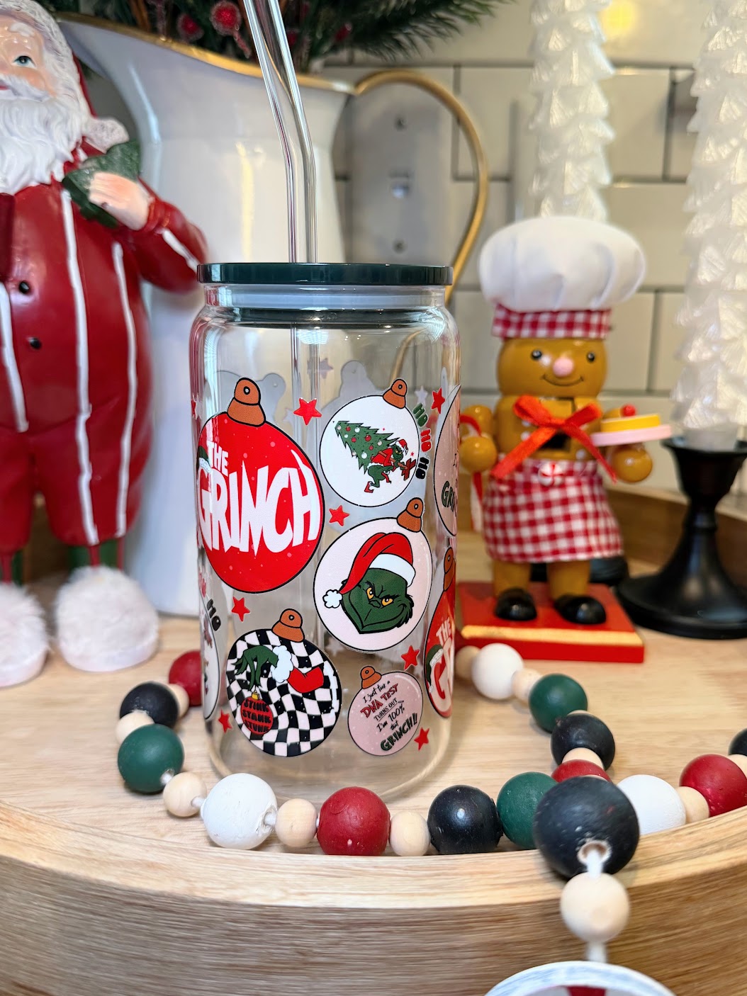 100% THAT GRINCH | 16oz Glass Cup | Multiple Color Options