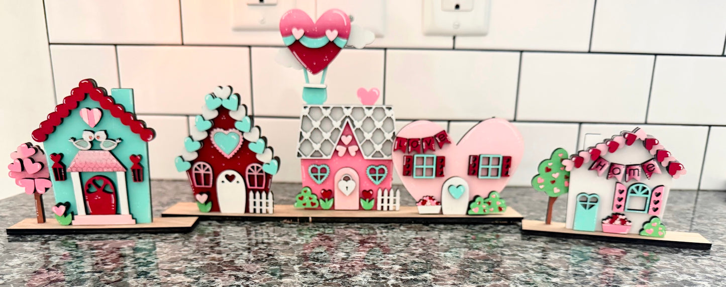 Sweetheart Valentine Village | Full Set | Unfinished Kit Only
