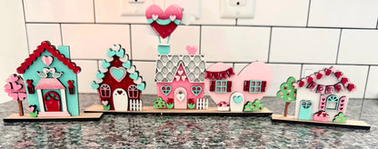 Sweetheart Valentine Village | Full Set | Unfinished Kit Only