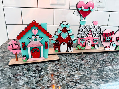 Sweetheart Valentine Village | Full Set | Unfinished Kit Only