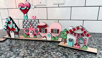 Sweetheart Valentine Village | Full Set | Unfinished Kit Only