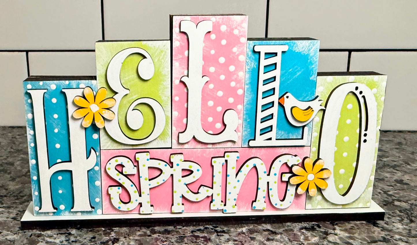 Reversible Spring & Easter Block Sign