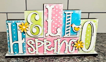 Reversible Spring & Easter Block Sign