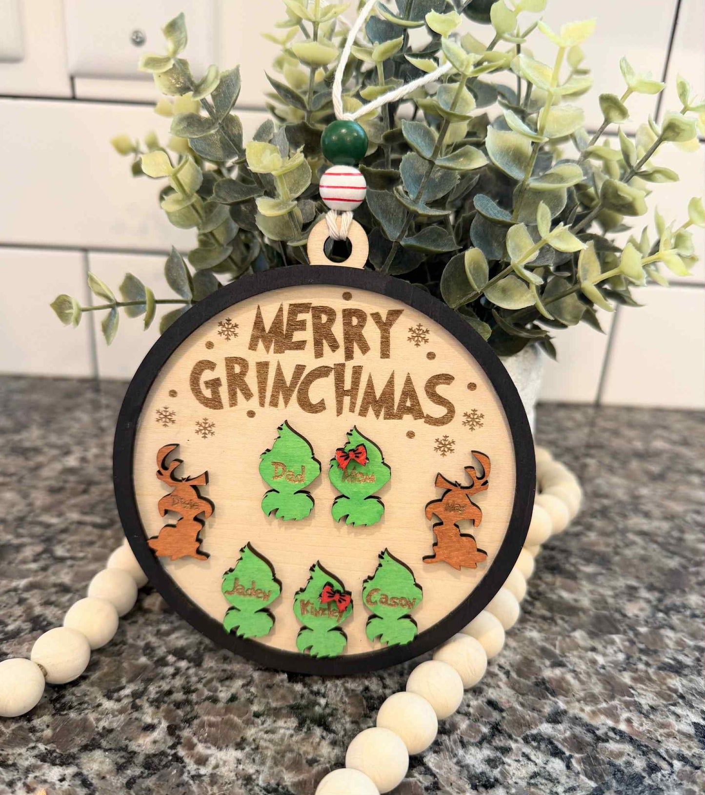 Custom Grinch Family Ornament