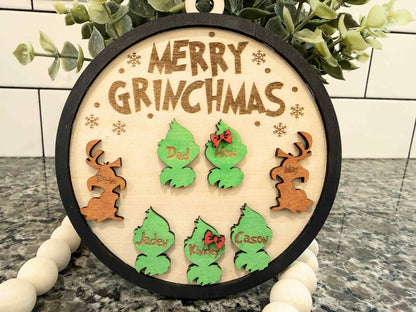 Custom Grinch Family Ornament