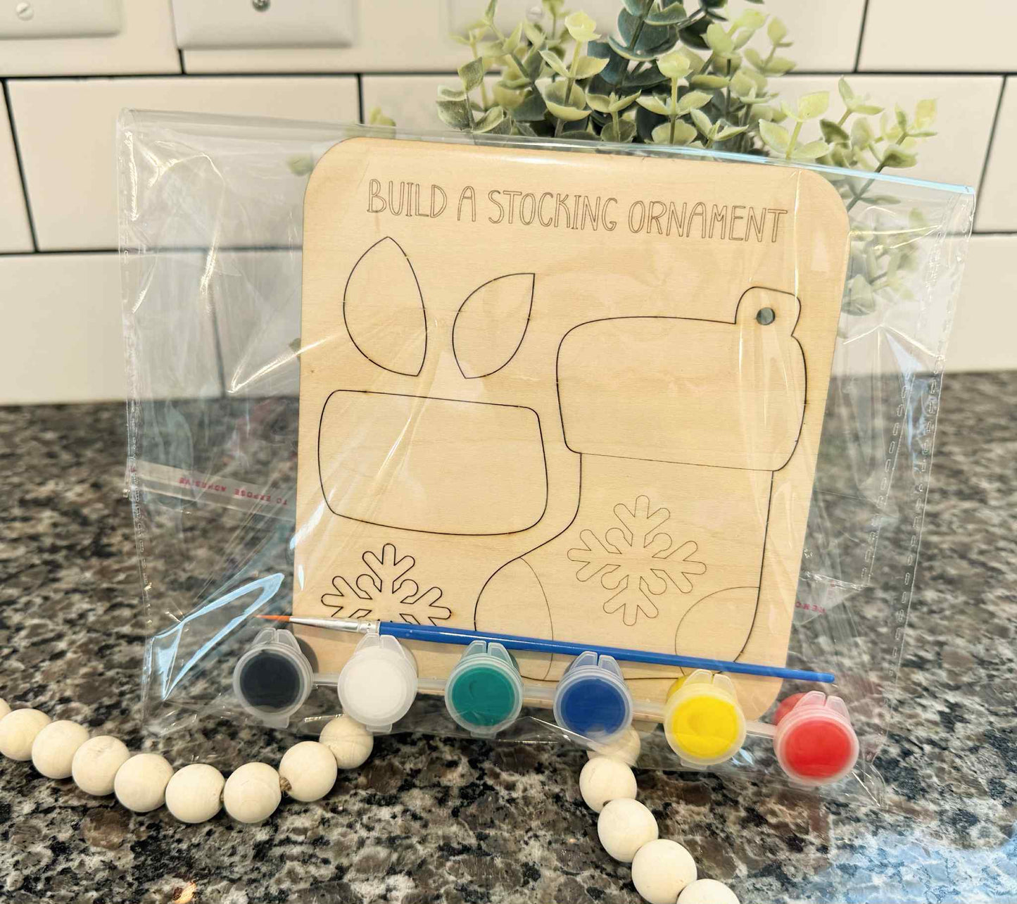 Christmas Pop-Out & Paint Ornaments | Reindeer, Snowman, Gingerbread, or Stocking